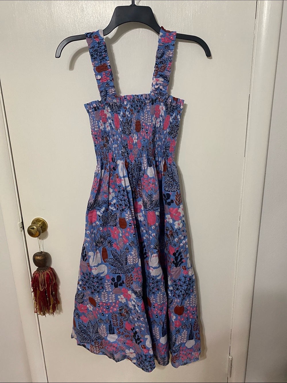 kate spade Blue Floral Mini Sundress with Pink Accents